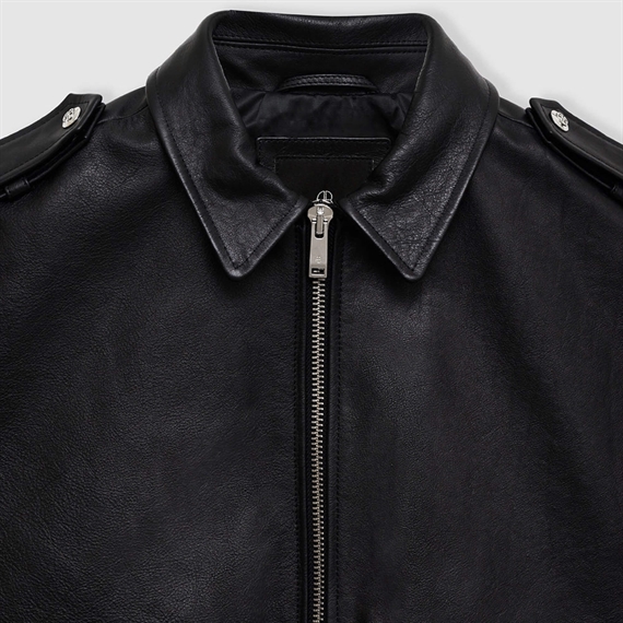 Anine Bing Sonnie Vest, Black Leather